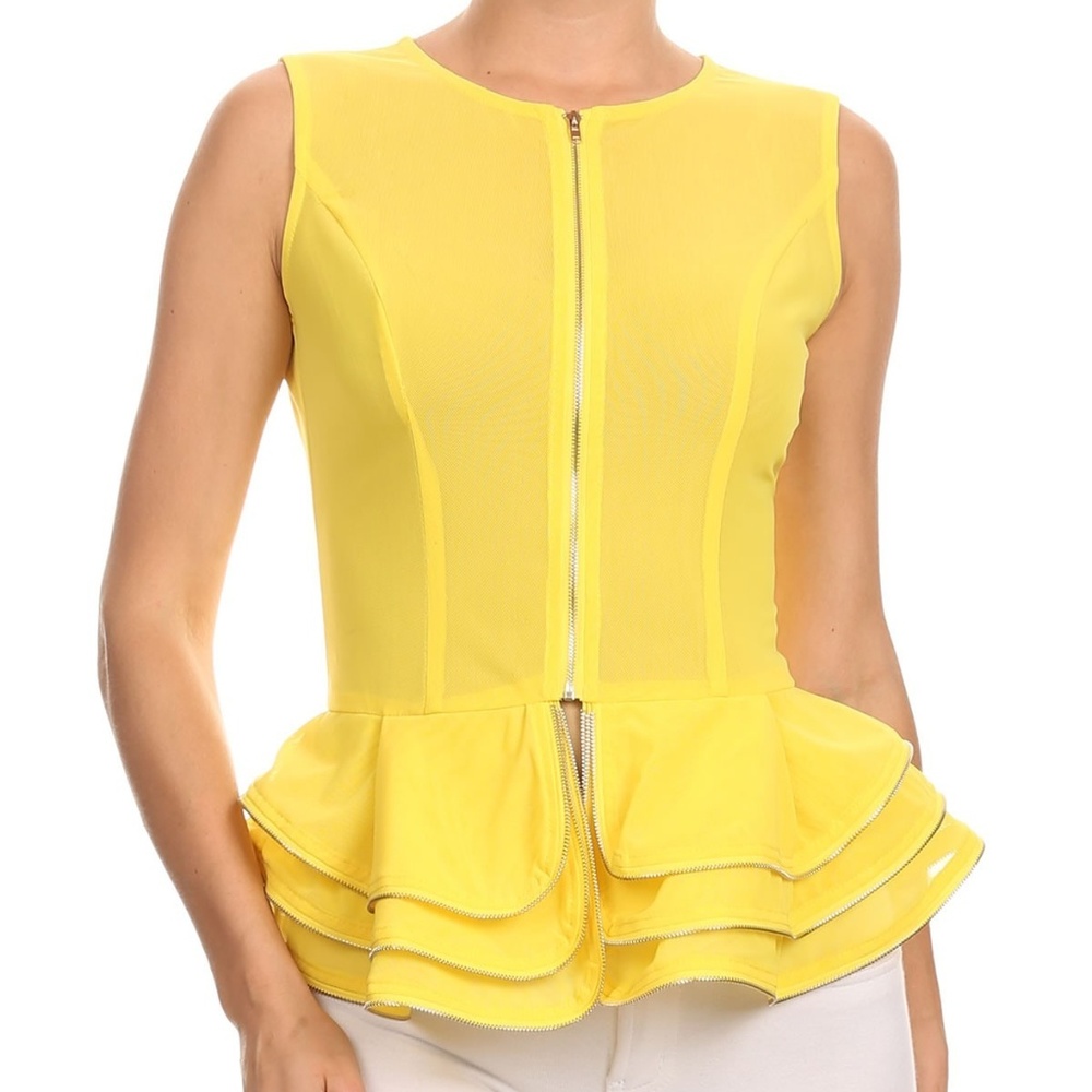 Peplum Mesh Top NWT